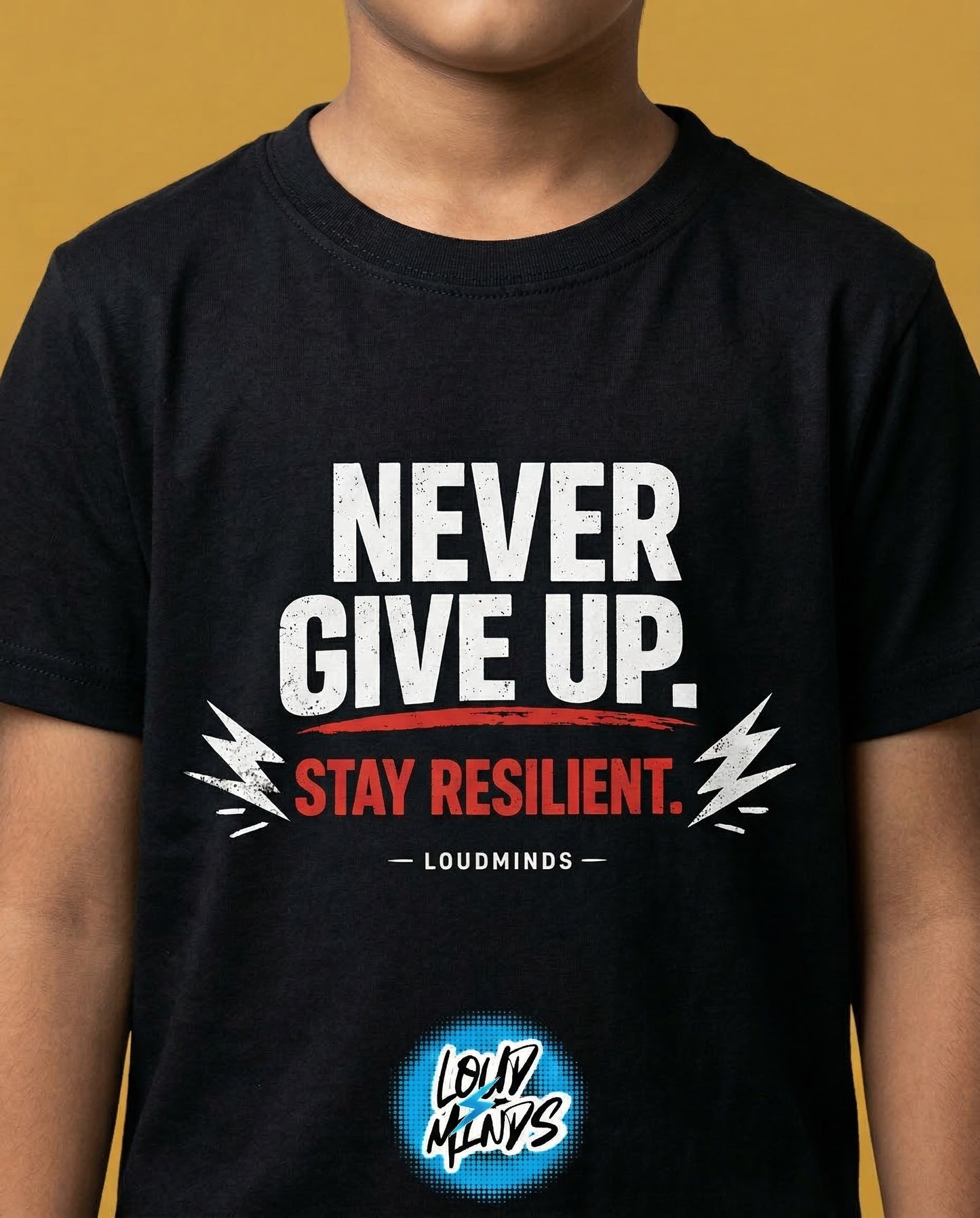 NEVER GIVE UP STAY RESILIENT KID TEE