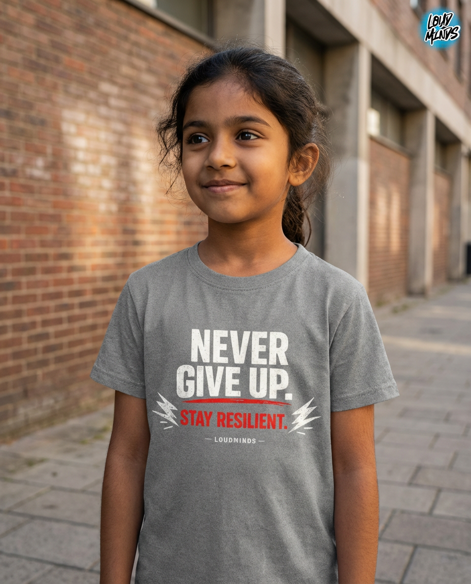 NEVER GIVE UP STAY RESILIENT KID TEE