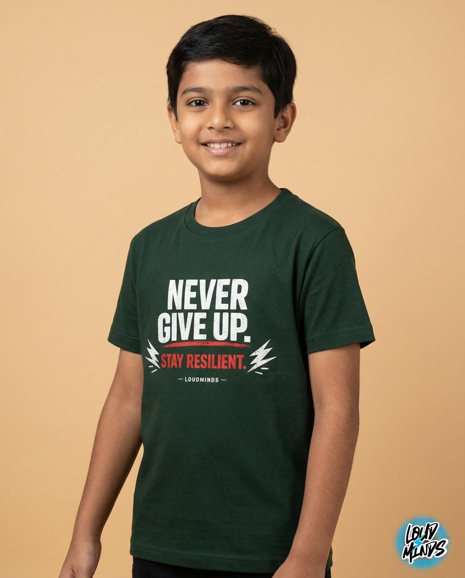 NEVER GIVE UP STAY RESILIENT KID TEE