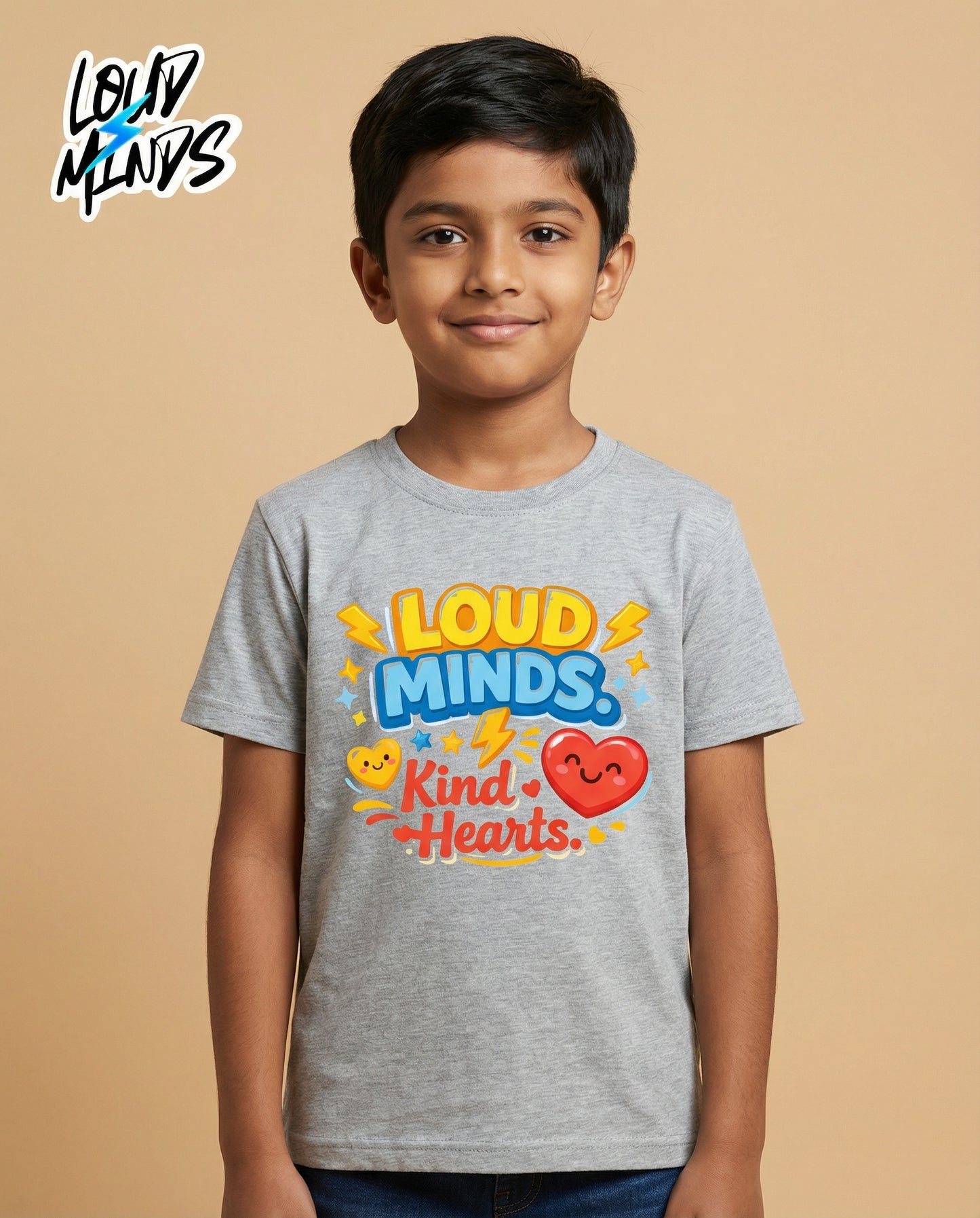 LOUD MINDS KIND HEARTS KID TEE